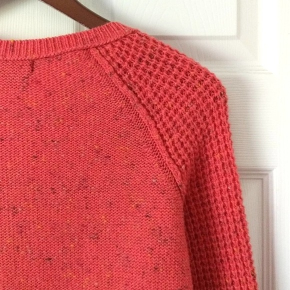 a.n.a Speckled Wool Blend Cable & Waffle Knit Sweater Hot Pink Small - Picture 10 of 10